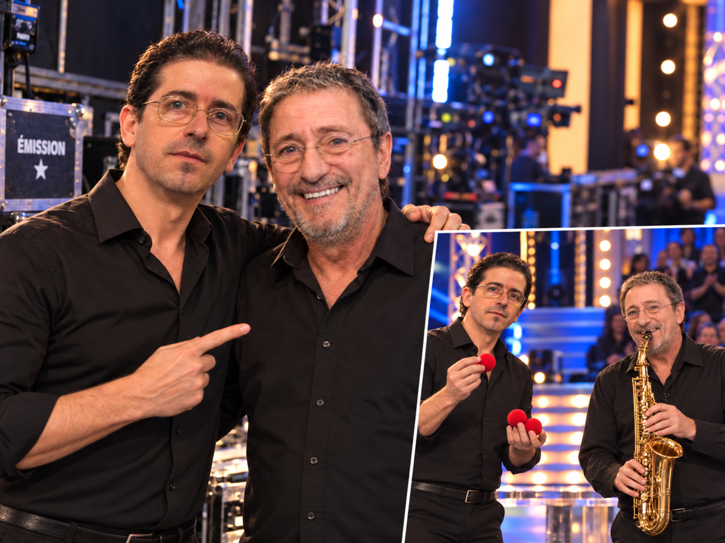 Pierre Ruby avec René Coll, dans les coulisses et sur scène